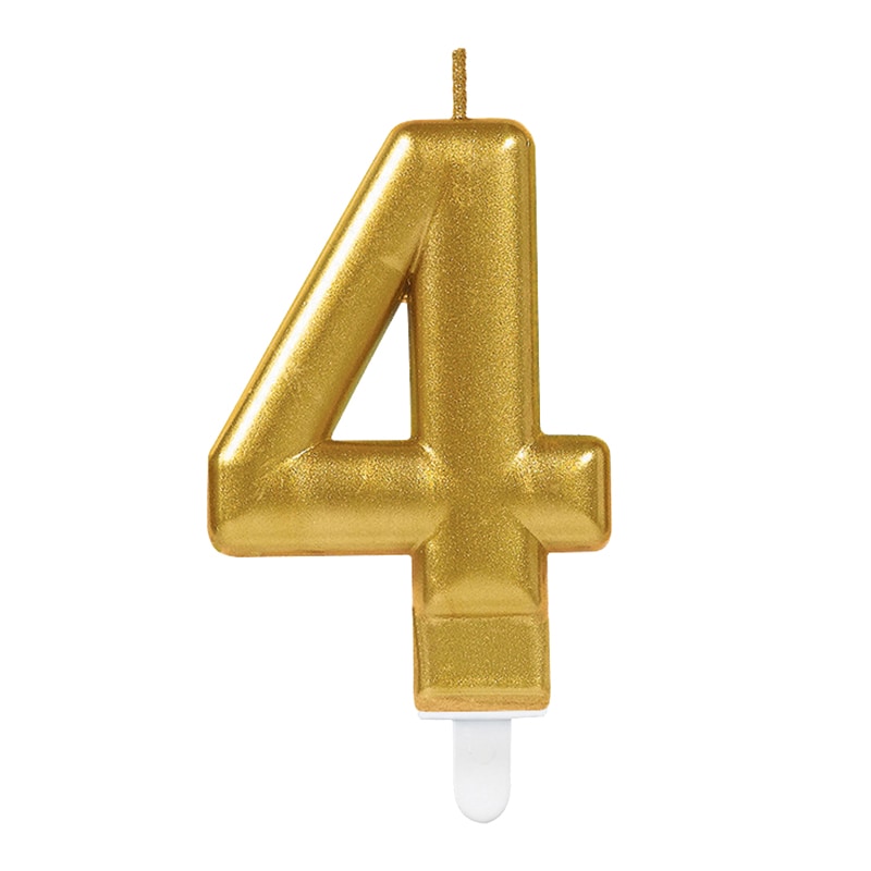 Taartkaarsjes in metallic goud 0-9