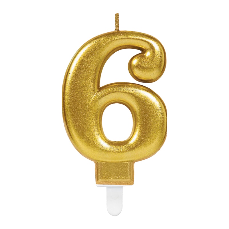 Taartkaarsjes in metallic goud 0-9