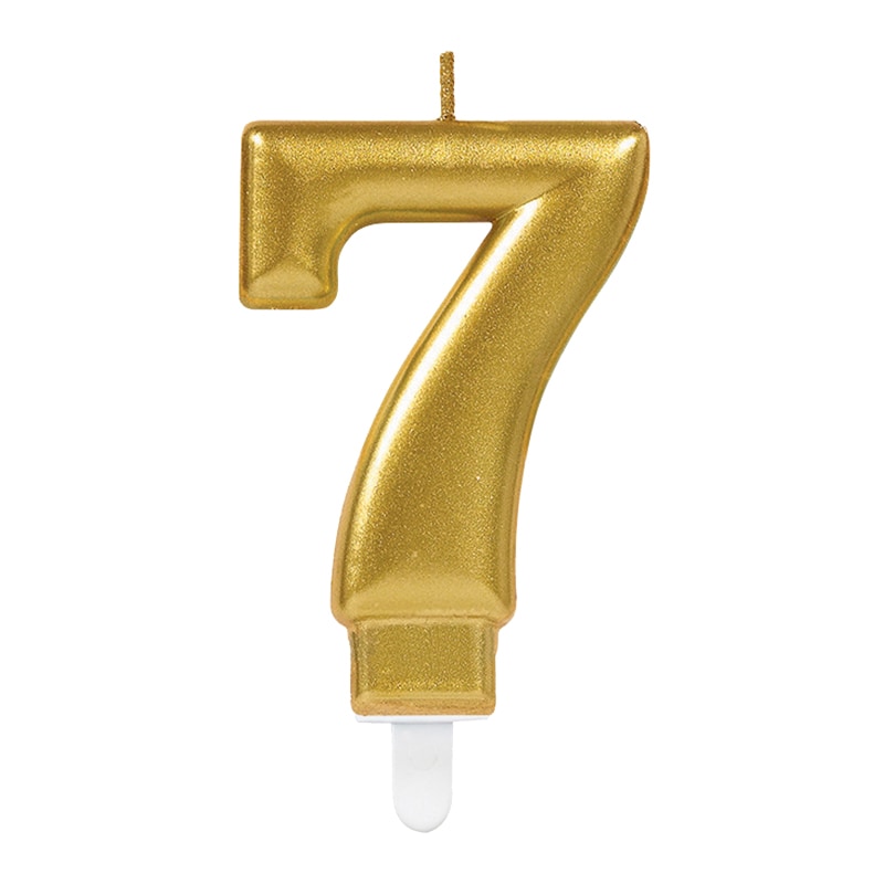 Taartkaarsjes in metallic goud 0-9