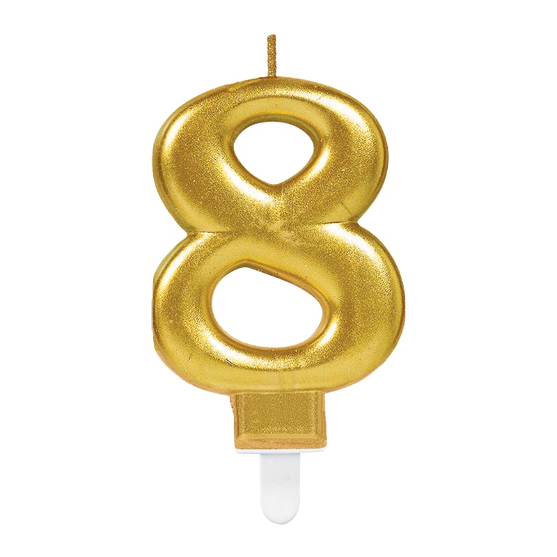 Taartkaarsjes in metallic goud 0-9
