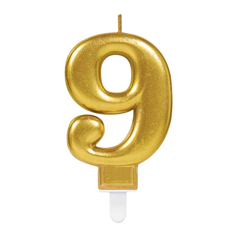 Taartkaarsjes in metallic goud 0-9