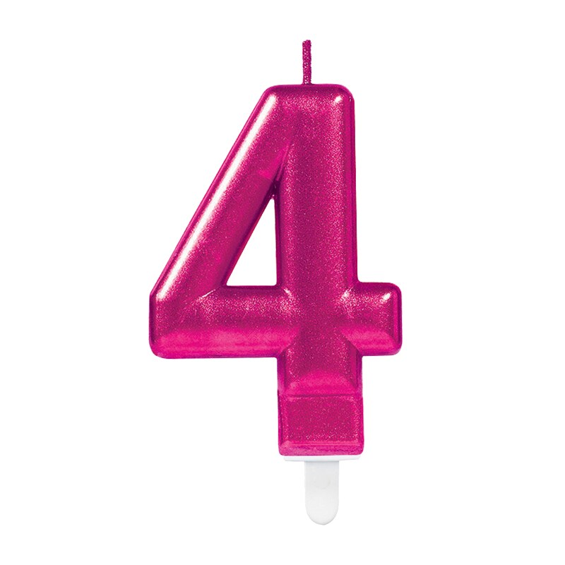 Taartkaarsjes in metallic roze 0-9