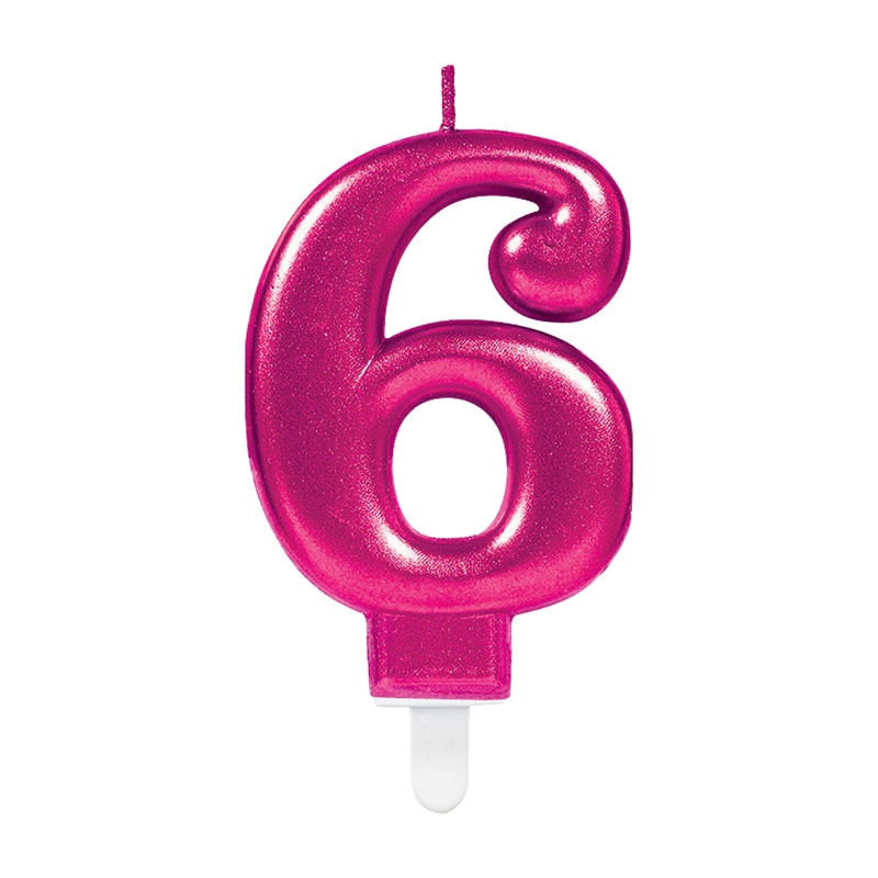 Taartkaarsjes in metallic roze 0-9