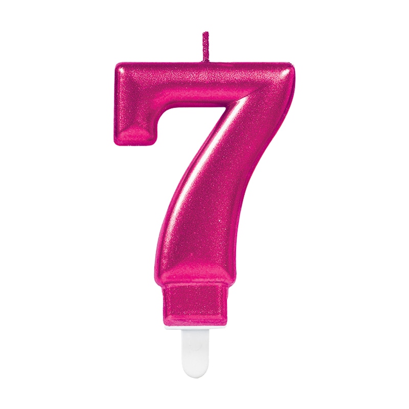 Taartkaarsjes in metallic roze 0-9