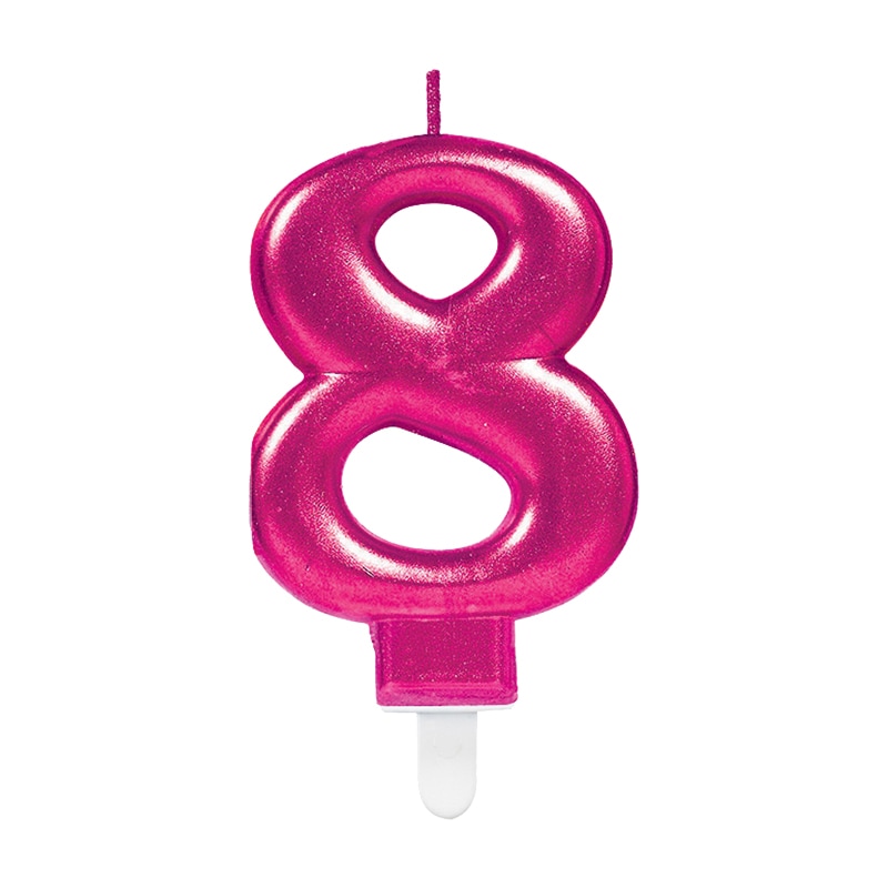 Taartkaarsjes in metallic roze 0-9