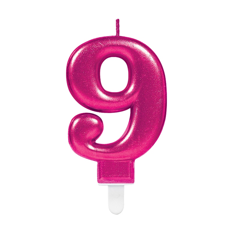 Taartkaarsjes in metallic roze 0-9