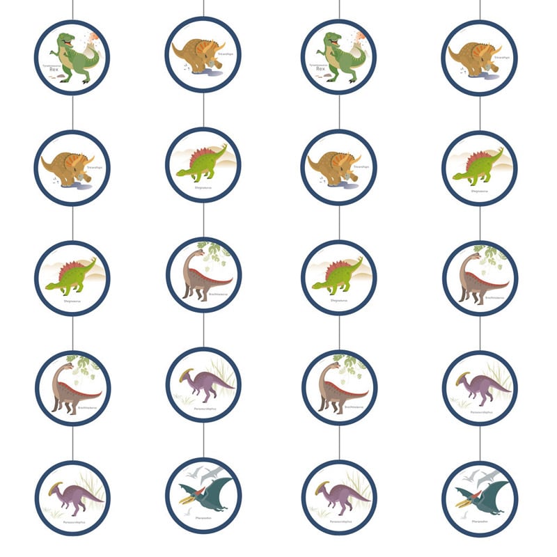 Happy Dinosaur - Hangende decoraties 4 stuks