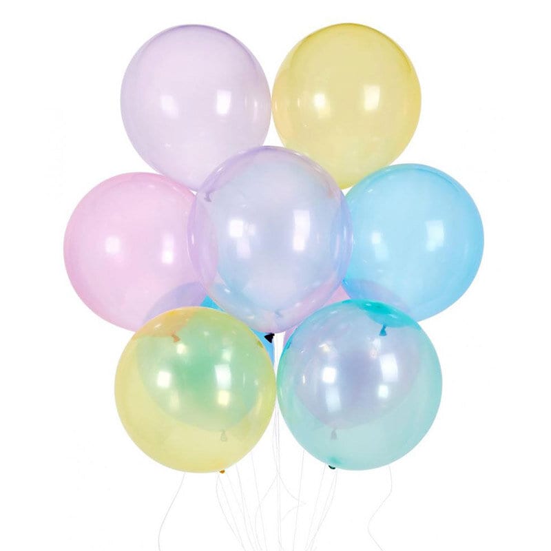 Ballonnen - Crystal Pastel Regenboog 48 cm 25 stuks