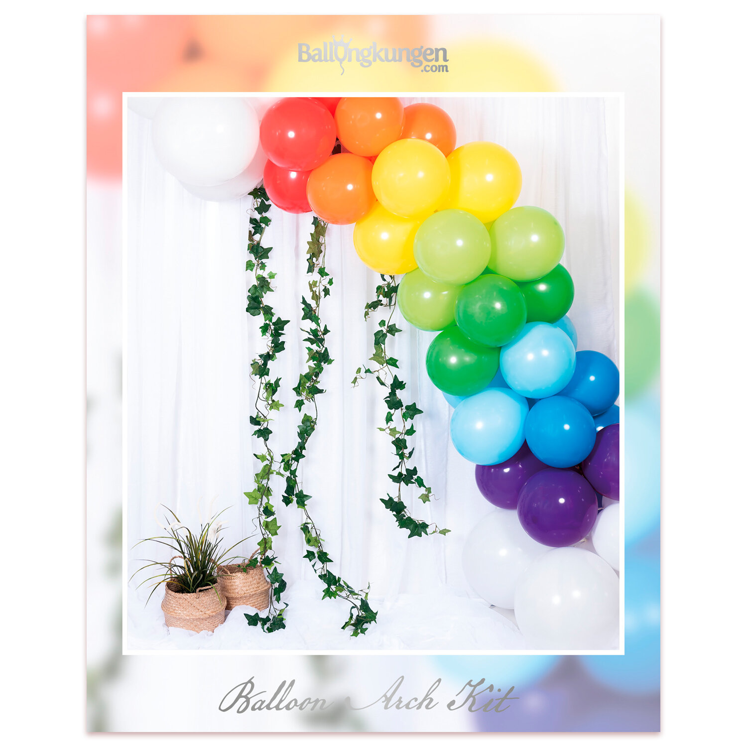 DIY Ballonnenboog in Regenboogkleuren