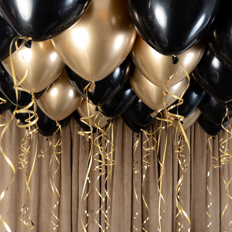 Ballonset voor plafond - Zwart/Goud