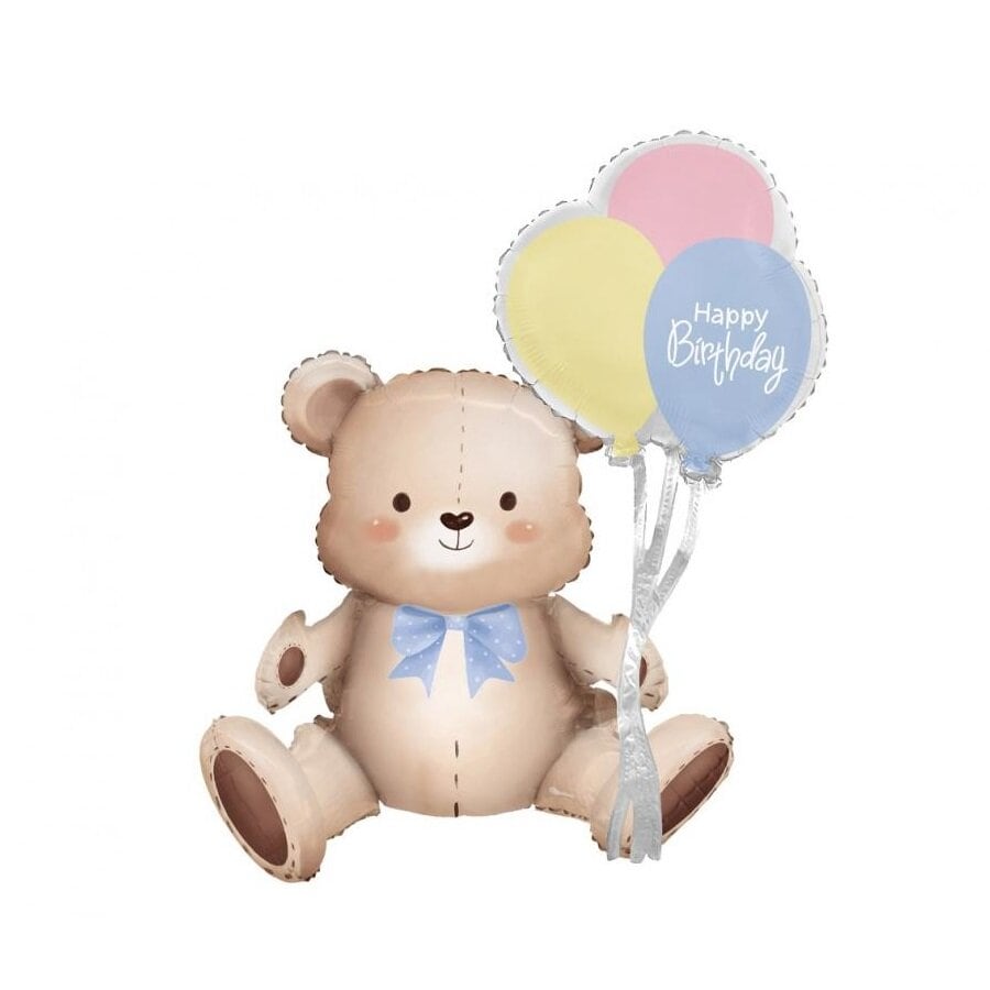 Zittende teddybeer folieballon 76 cm