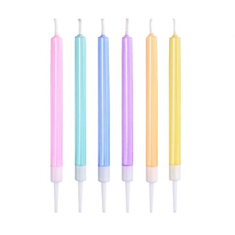 Taartkaarsen Pastel Metallic 6 stuks