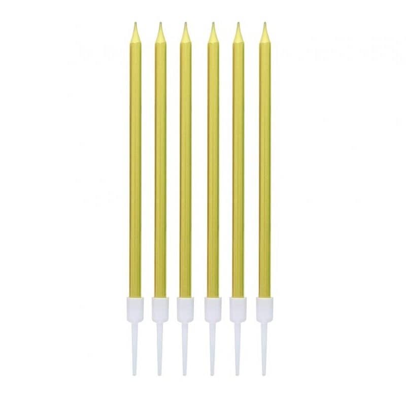Taartkaarsen Goudmetallic 6 stuks