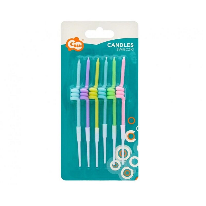 Taartkaarsen Pastel Spiraal 6 stuks