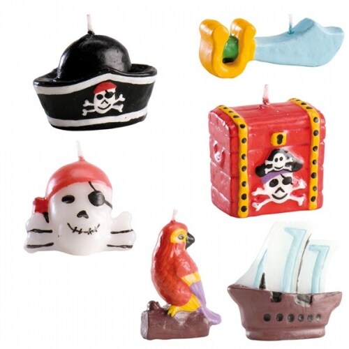 Taartkaarsjes Piraten 6 stuks