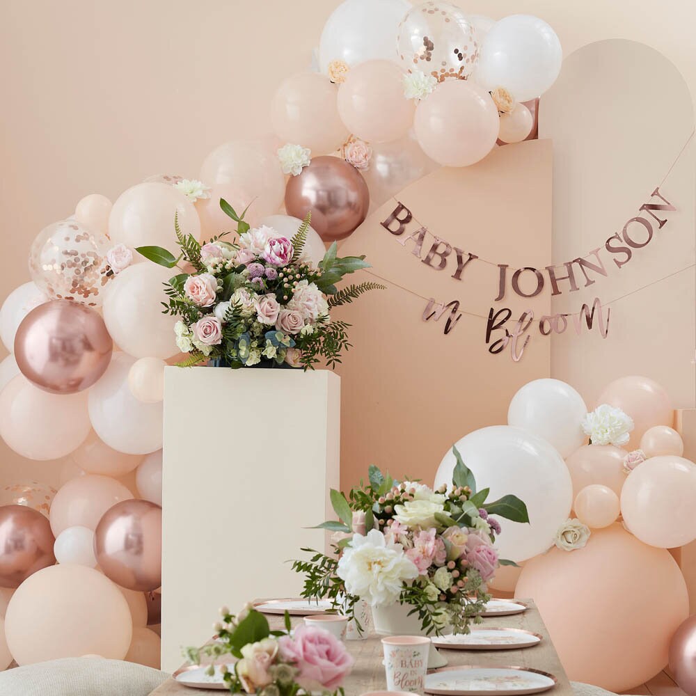 DIY Ballonnenboog - Perzik, Wit en Roségoud