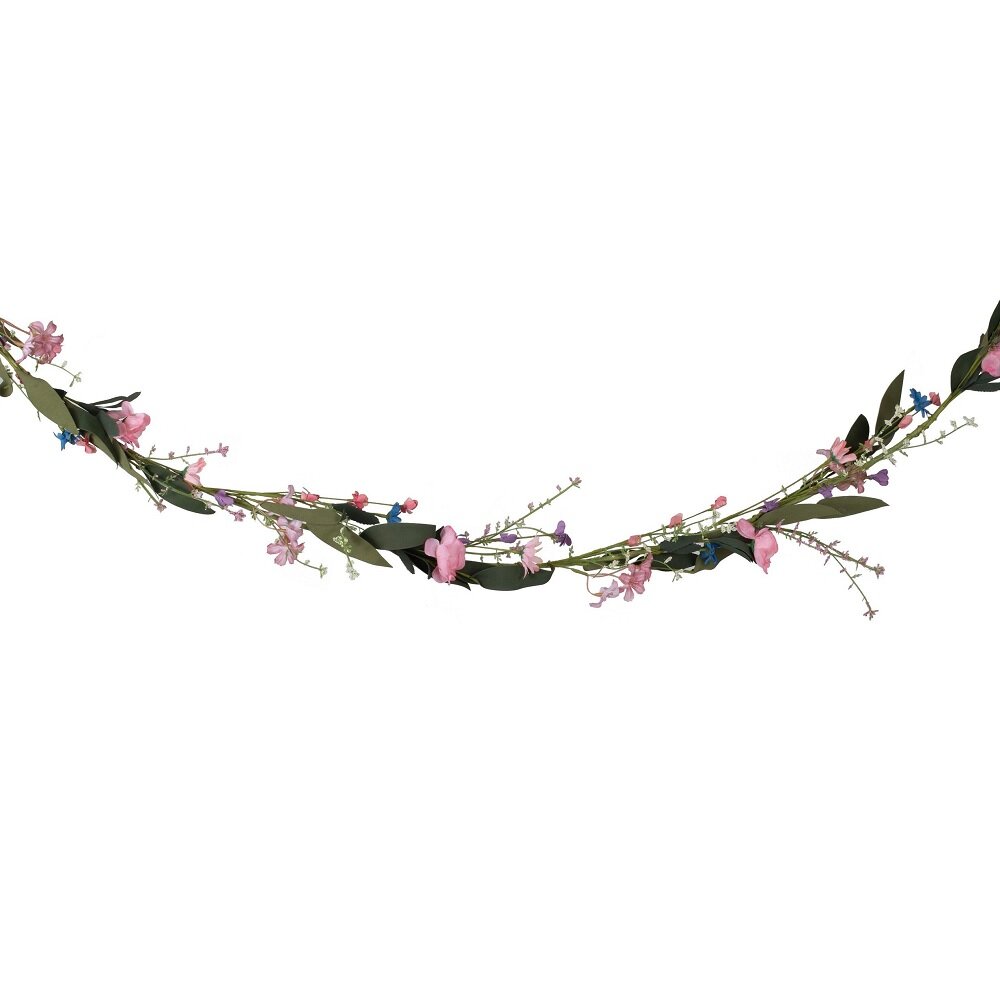 Bloemenslinger van kunststof met zomerbloemen 190 cm