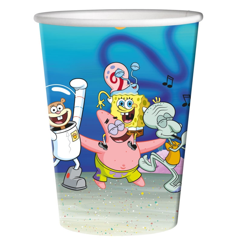 SpongeBob - Papieren bekers 220 ml, 8 stuks