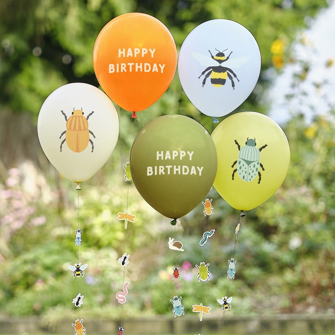 Bug Party - Ballonnen met ballonstaarten 5 stuks