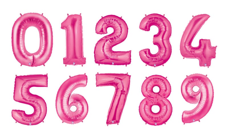 Cijferballonnen in Roze 86 cm