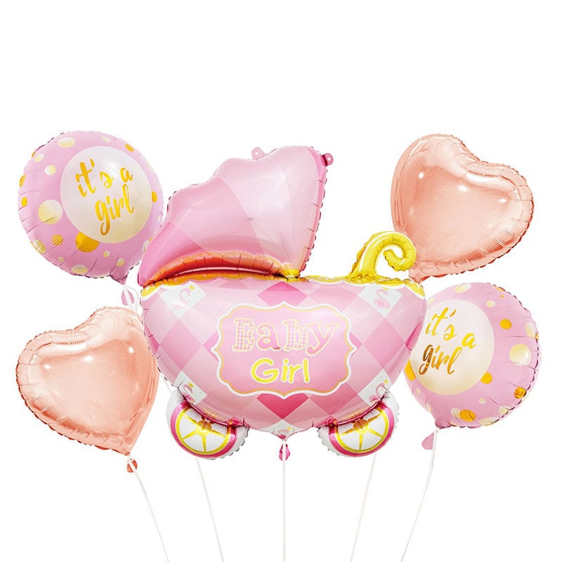 Ballonboeket - Roze Kinderwagen