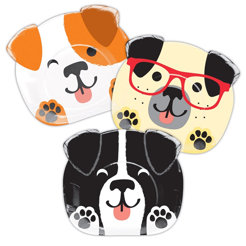 Dog Party - Gevormde bordjes 8 stuks