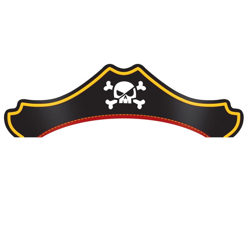 Pirates Treasure - Piraten feesthoedjes in kartonnen 8 stuks