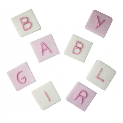 Suikerdecoraties - Baby Girl Blocks 8 stuks