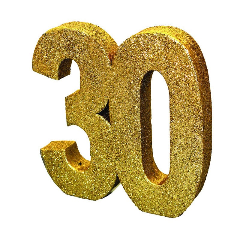 Goudglitter tafeldecoratie 30 jaar