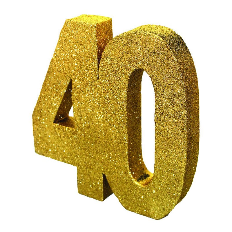 Goudglitter tafeldecoratie 40 jaar