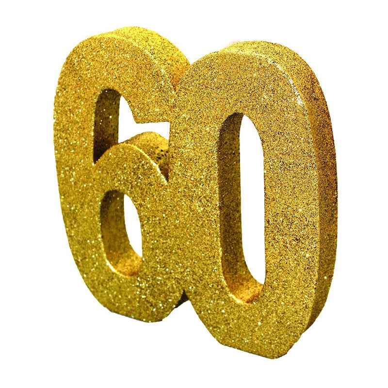 Goudglitter tafeldecoratie 60 jaar