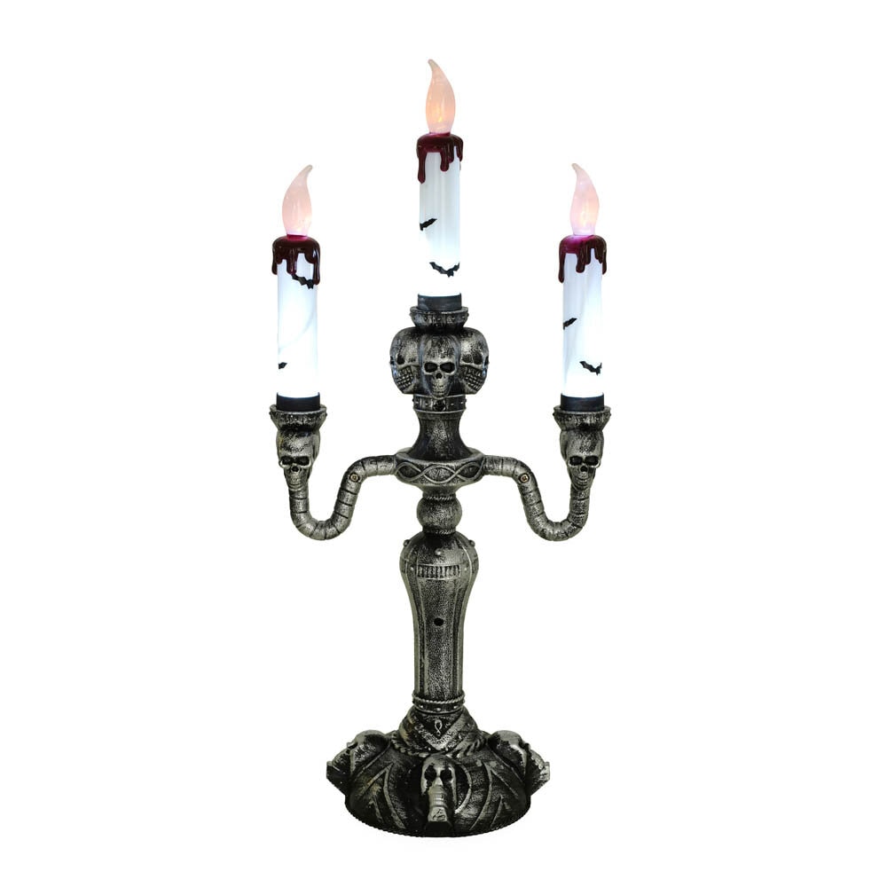 Halloweendecoratie Kandelaar met LED-licht 40 cm