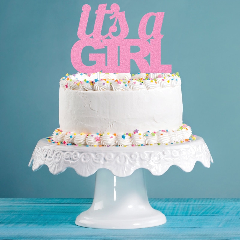 Glinsterende taartdecoratie, It's a Girl