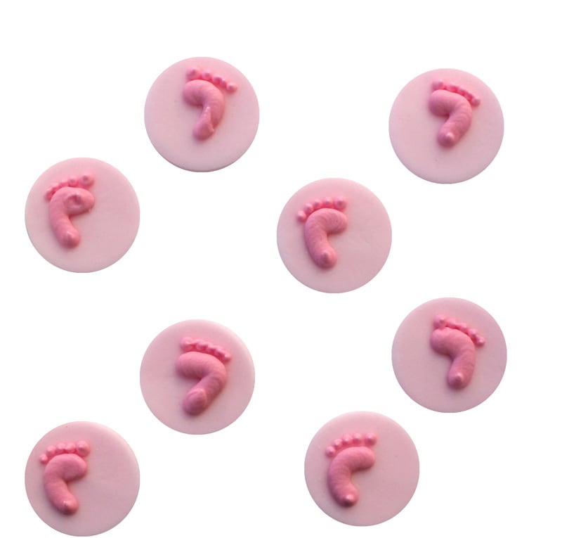 Suikerdecoraties - Babyvoetjes roze 8 stuks
