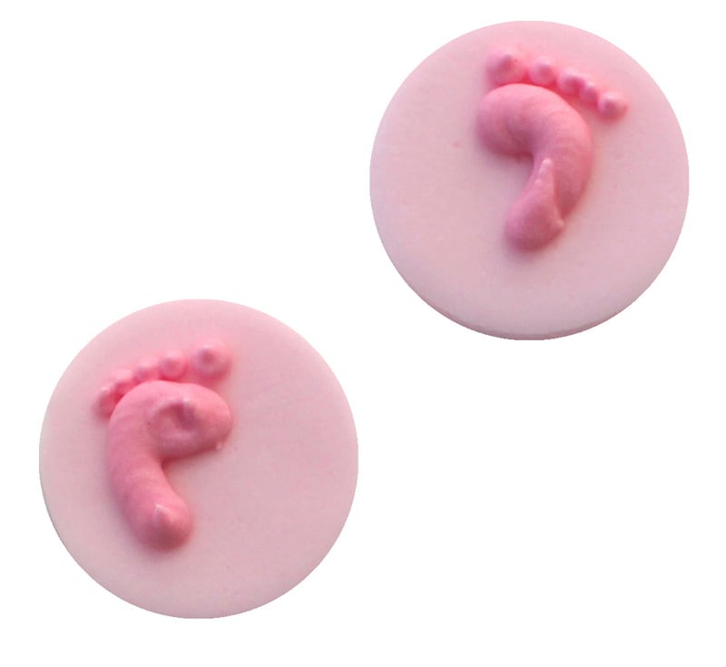 Suikerdecoraties - Babyvoetjes roze 8 stuks
