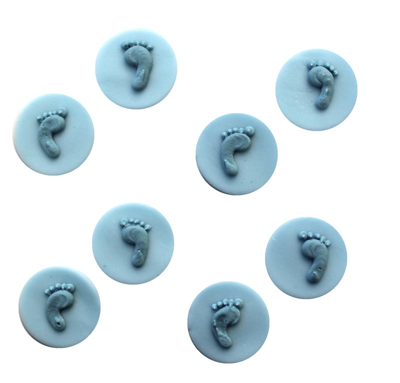 Suikerdecoraties - Babyvoetjes blauw 8 stuks
