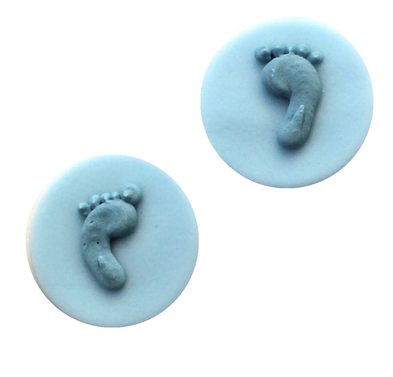 Suikerdecoraties - Babyvoetjes blauw 8 stuks