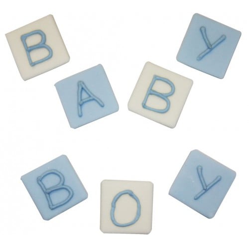 Suikerdecoraties - Baby Boy Blocks 7 stuks