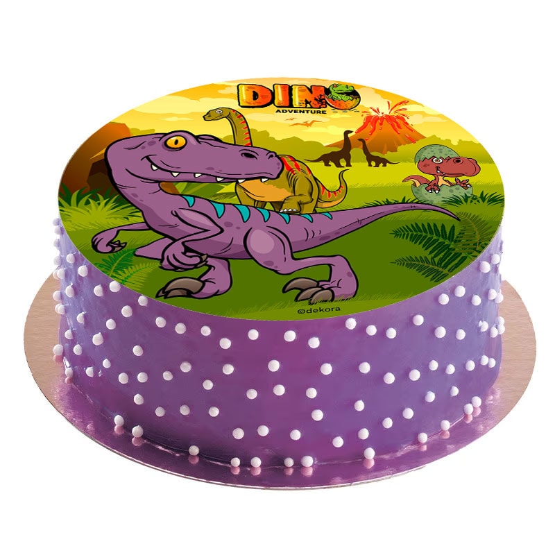 Taartprint Dinosaurus - Fondant 20 cm