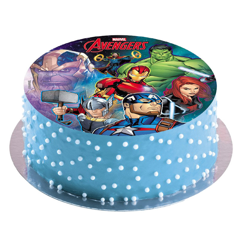 Taartprint Avengers - Suikervrije fondant 20 cm