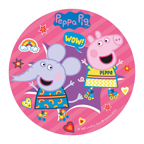 Taartprint Peppa Pig - Suikervrije fondant 20 cm