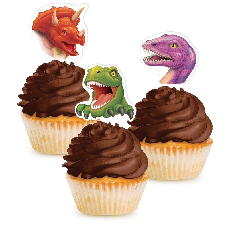 Cupcake Toppers - Dinosaurussen 12 stuks