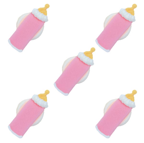 Suikerdecoraties - Roze babyflessen