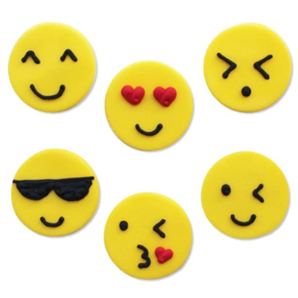 Suikerdecoraties - Emoji 6 stuks
