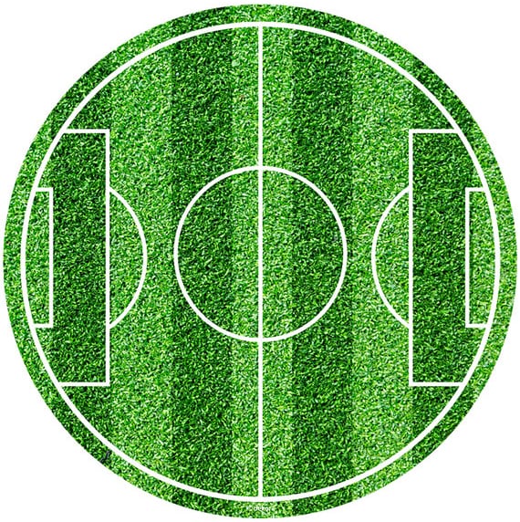 Taartprint Rond Voetbalveld - Fondant 20 cm