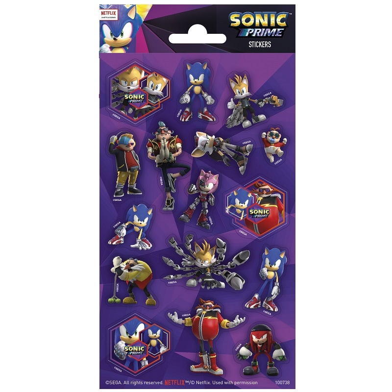 Sonic - Glinsterende stickers 16 stuks
