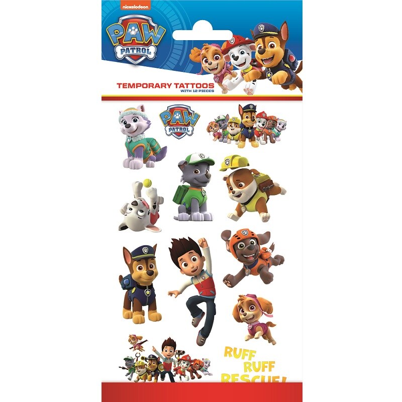 Paw Patrol - Neptattoos voor kinderen 12 stuks