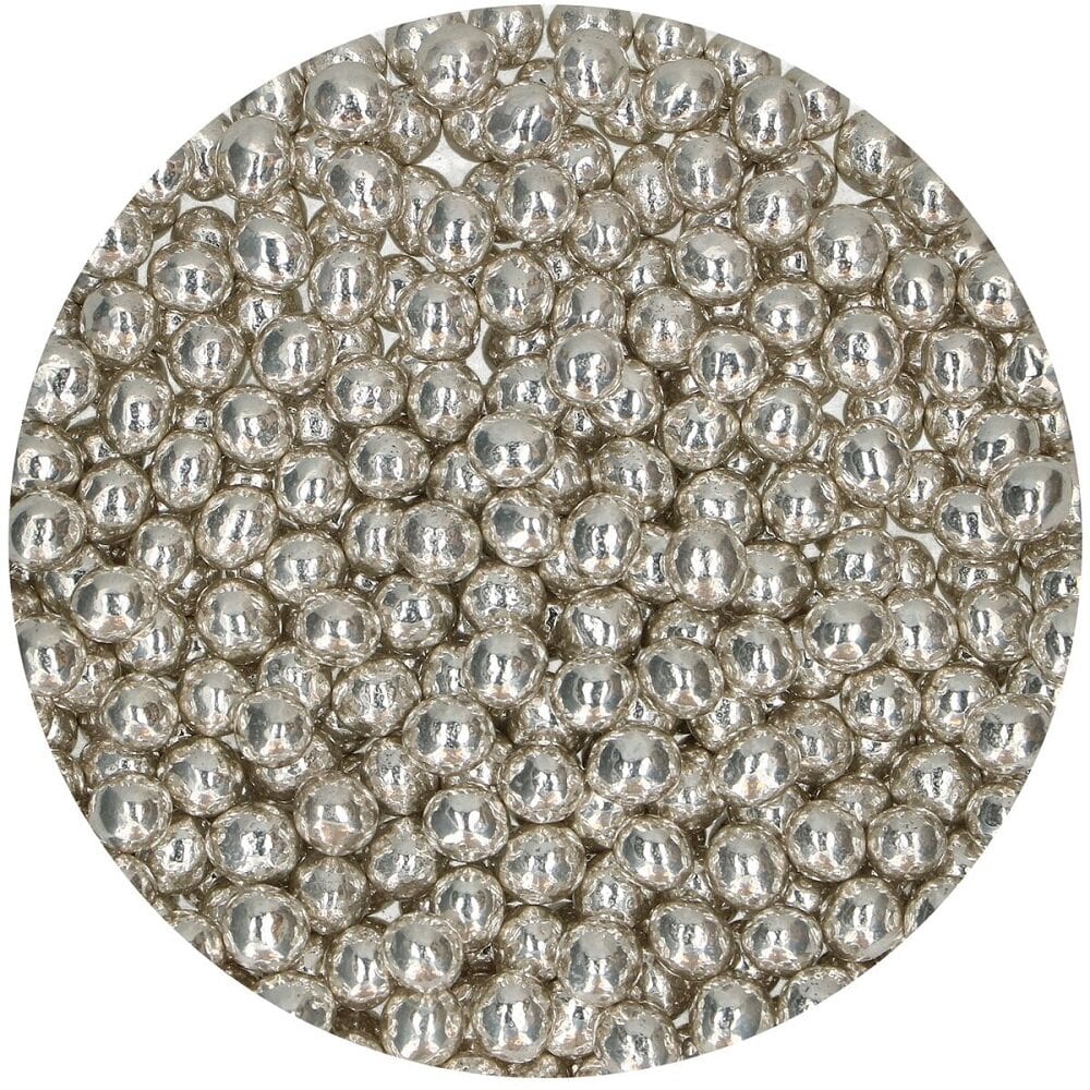 FunCakes - Metallic Zilveren Chocolade Parels 60 gram