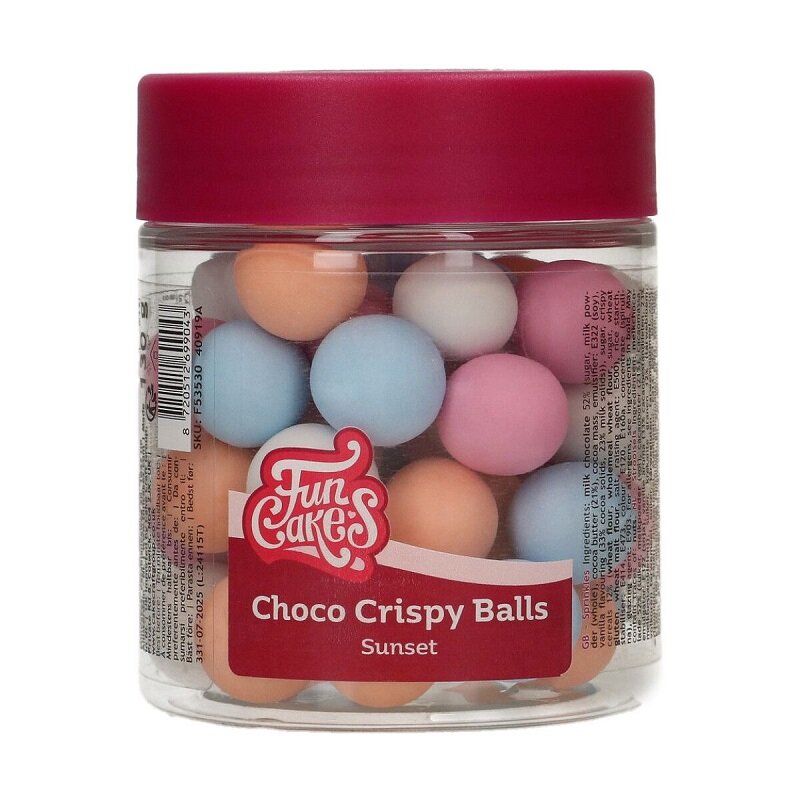 FunCakes - Grote Chocoladebollen in Roze/Peach/Blauw 130 gram