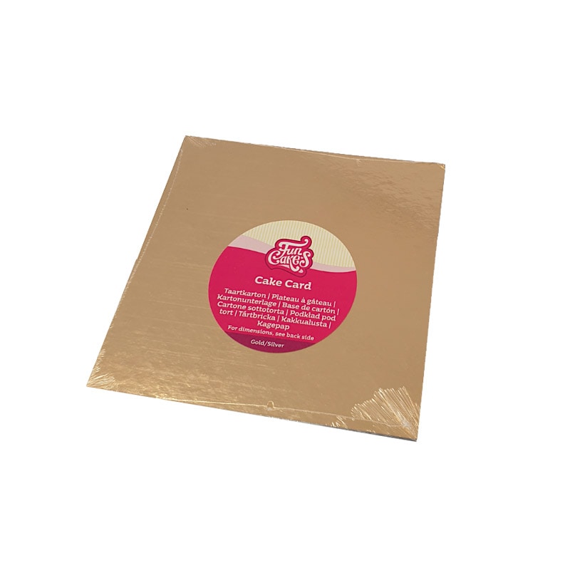 FunCakes - Vierkant taartonderleggers zilver/goud 20 cm 3 stuks